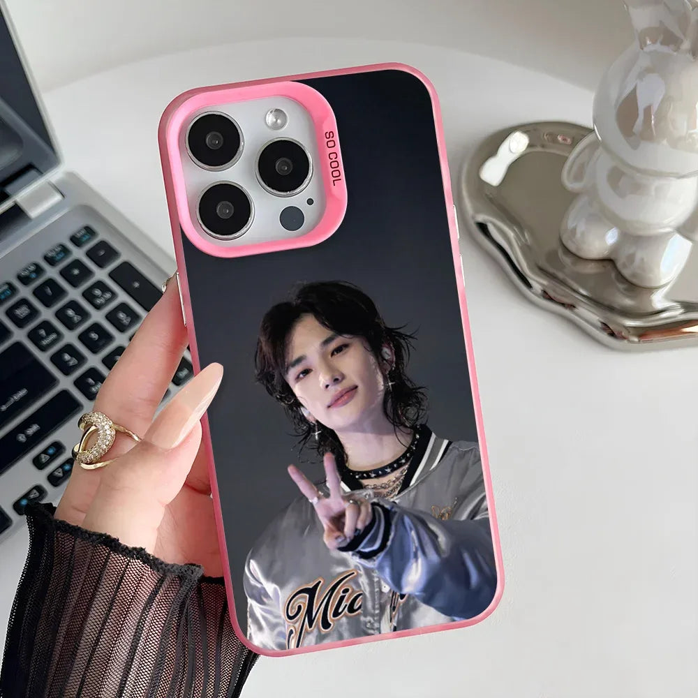 Epc Rapper Dancer H-HyunJin Phone Case IMD Phone Case For IPhone 16 15 14 13 12 11 Pro Max Plus Color Silver Cover