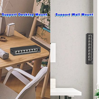TEROW 8 Ports Ethernet Switch Gigabit Network Switch 100 1000Mbps Gigabit Switch Fast RJ45 LAN Hub for ip camera NO POE