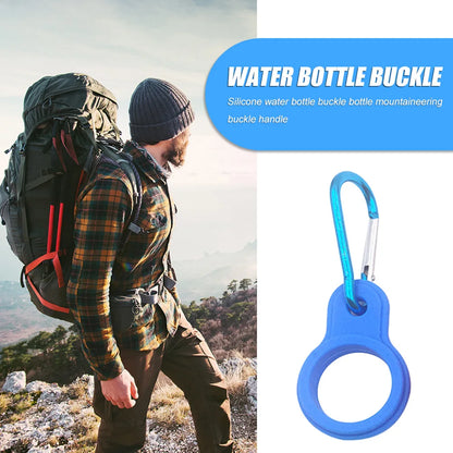 Silicone Kettle Hanging Buckle Carabiner Sports Water Bottle Holder Outdoor Camping Portable Water Bottle Hook Backpack Hanger