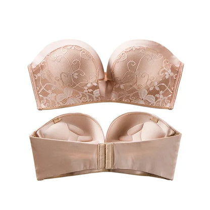 2024 New Sexy Lingerie Set for Women Strapless Push Up Bra Seamless Invisible Underwear Backless Wedding Dress LaceNo Show Panti
