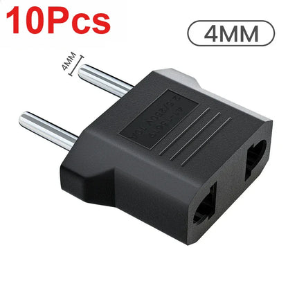 3/5/10Pcs US to EU Converter Plug 4mm/4.8mm Electrical Socket Plugs Adapters American China Europe Plug Adapter Converter Socket