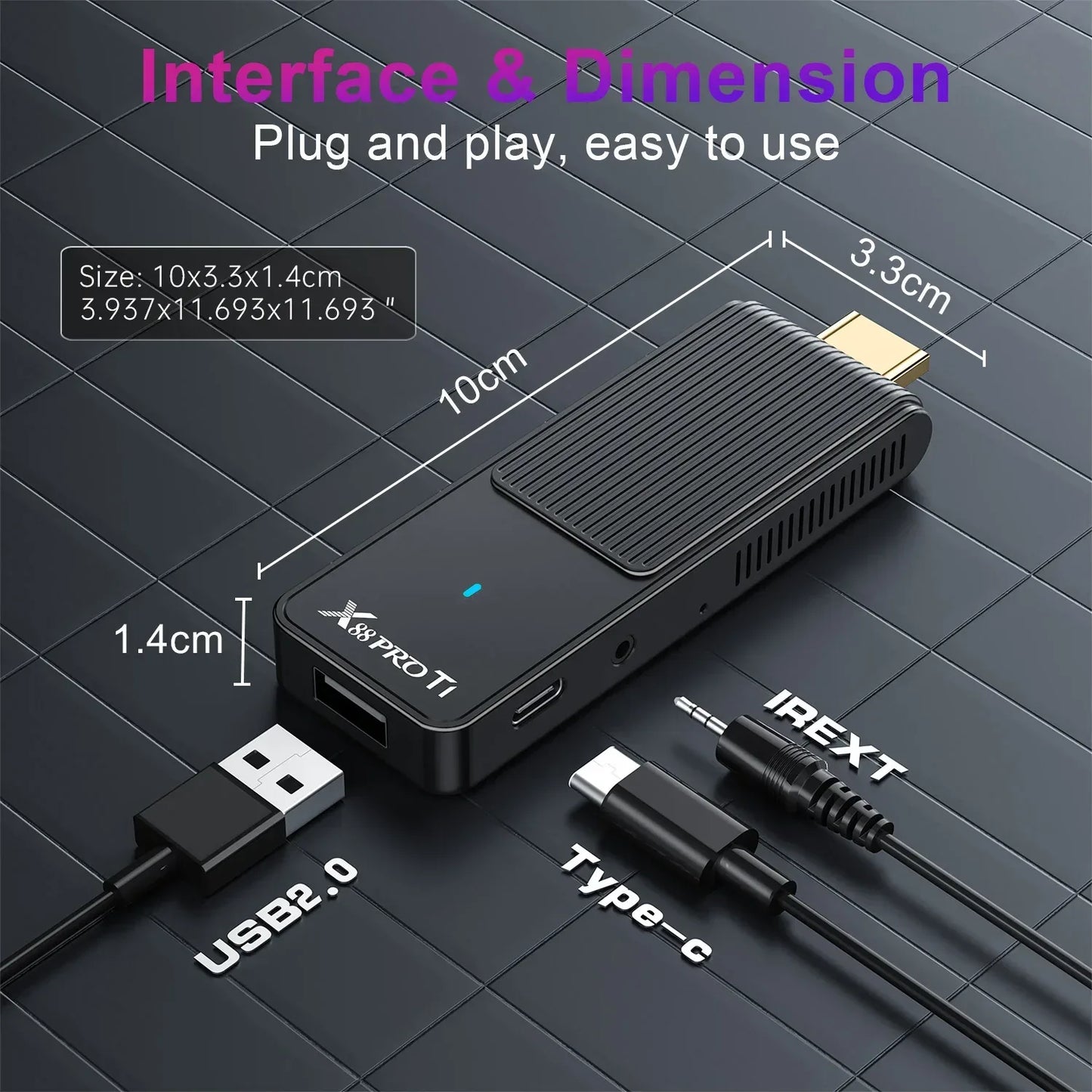 Smart TV Stick Android14.0 X88 PRO RK3518 4K Wifi6 Quad Core Voice Remote Media Player Mini Android TV Stick 2GB 16GB