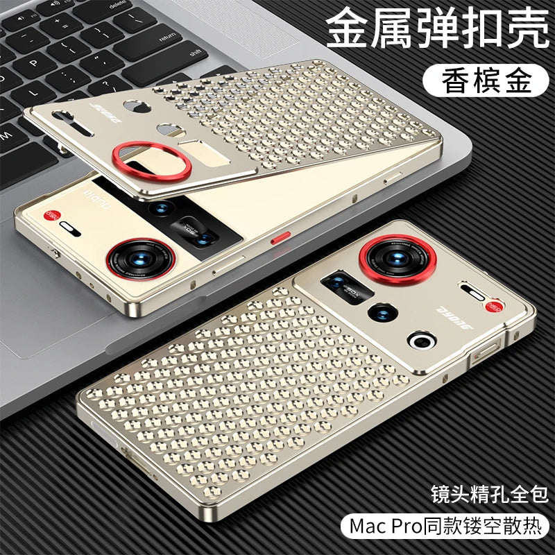 1:1 Copy for MacPro heat dissipation Metal bumper for ZTE Nubia Z70 Ultra Z70U cover Case Full Aluminium Alloy silky capas Funda