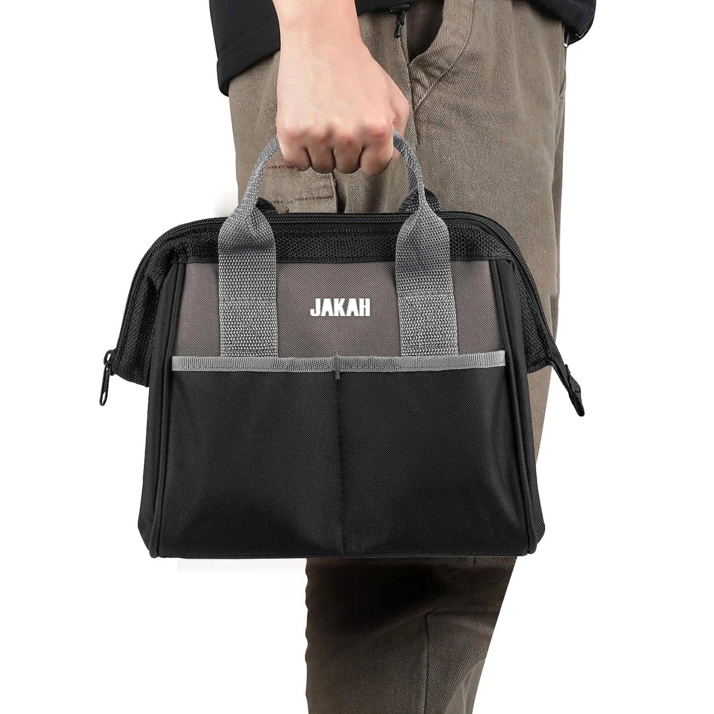 10-inch & 18-inch Tool Storage Bag, Zip-Top Wide Mouth Tool Tote Bag