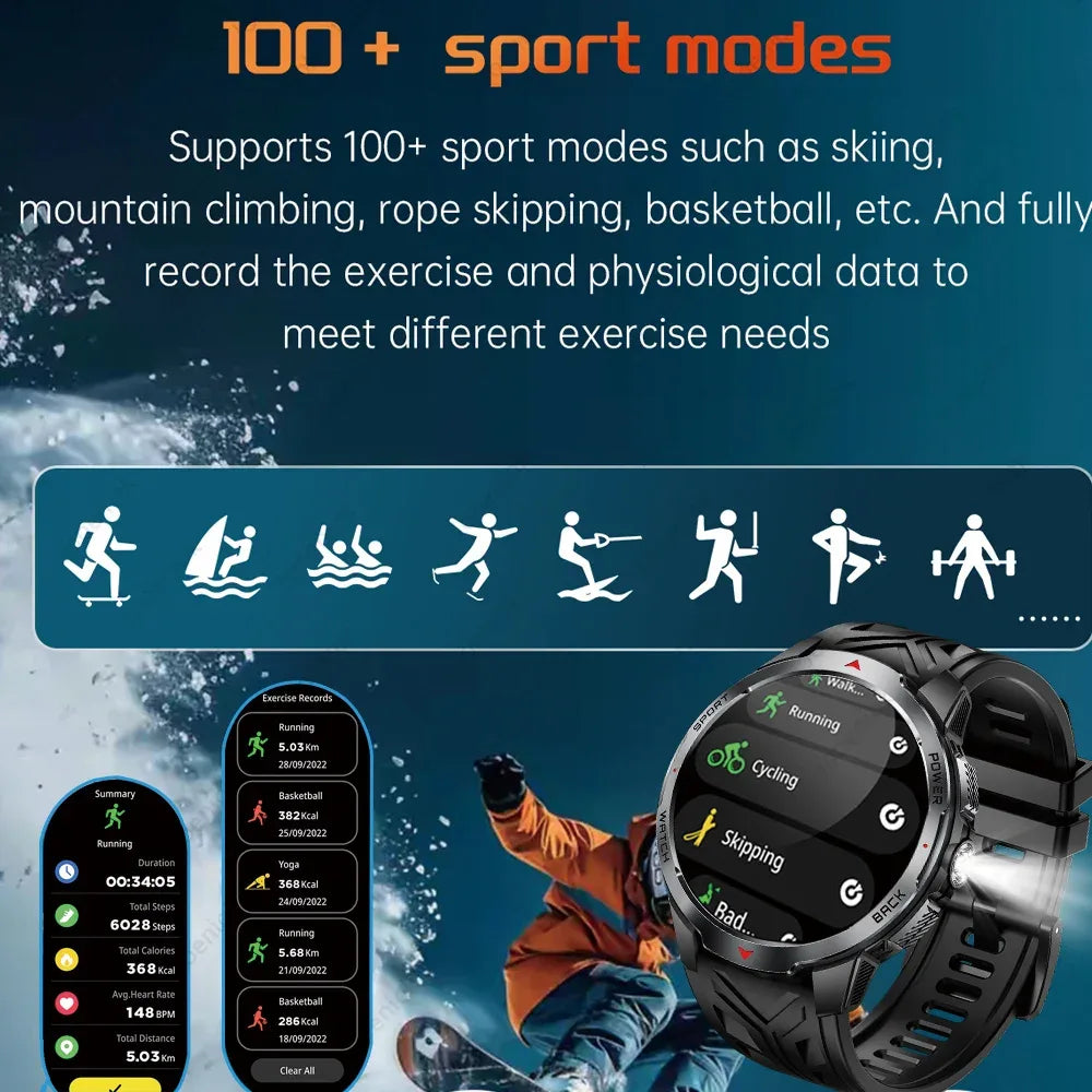 New T-Rex3 Pro 1100mAh Battery Smart Watch Men Compass 5ATM Waterproof Bluetooth Call Heart Rate Sports Run tracker Smartwatch