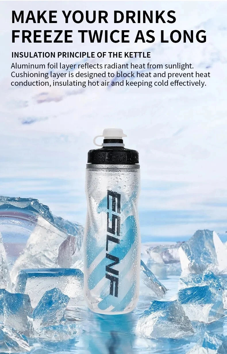 Insulated Cold Cycling Water Bottle Portable 610ml MTB Bottle Ultralight Dustproof Sports Bottle