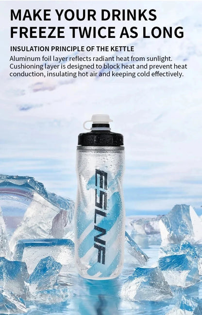 Insulated Cold Cycling Water Bottle Portable 610ml MTB Bottle Ultralight Dustproof Sports Bottle