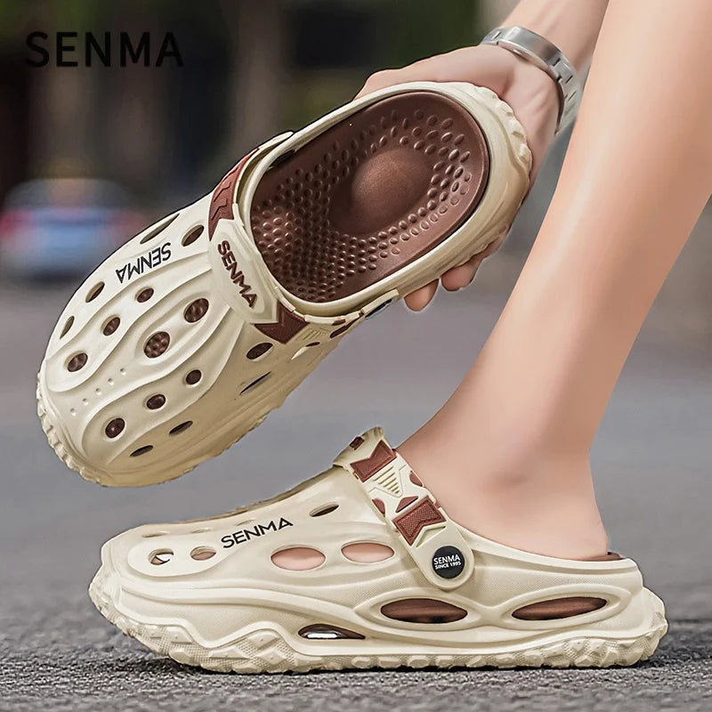 SENMA Summer Men's Thick Bottom Sandals Casual Non-Slip Beach Shoes Comfortable High Elastic EVA Material Men Shoes for Driving