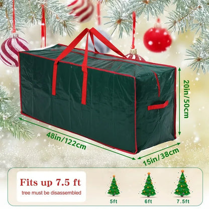 Christmas Tree Storage Bag for Up to 228.6cm Disassembled Trees with Reinforced Handles & Dual Zipper Dust & Moisture Protection