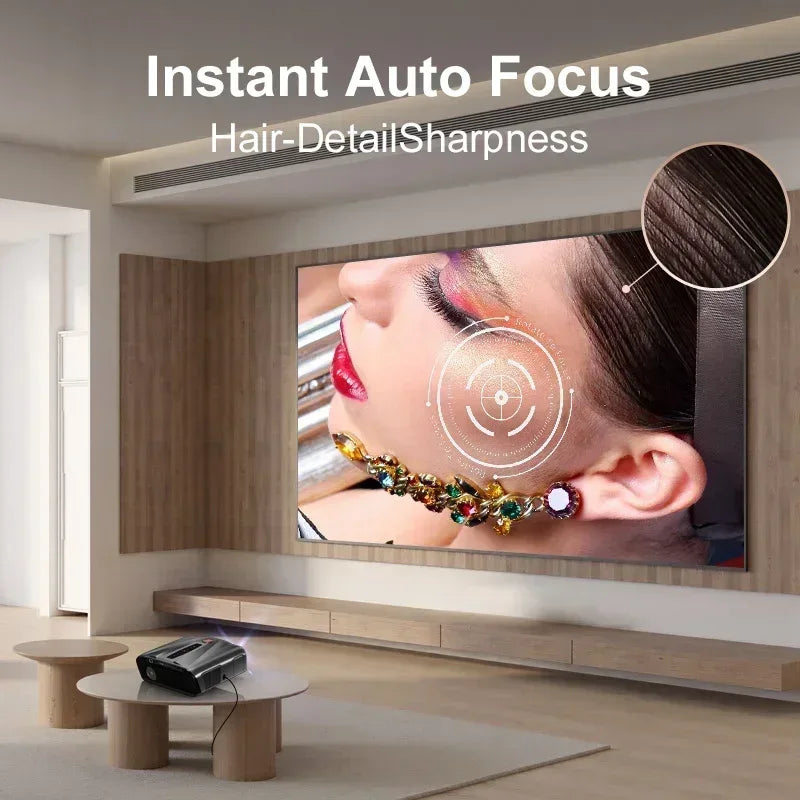 Smart 2K 4K Full HD 1080P Portable Projector Auto Focus Android WiFi Home Cinema Outdoor Game Video Beam Karaoke Projector