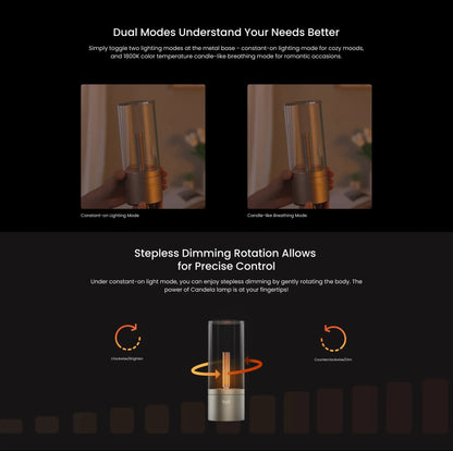 Yeelight Rechargable Candle Lamp Yellow LED Night Light Atmosphere Light Stepless Dimming  Nightstand Lamp for Bedroom