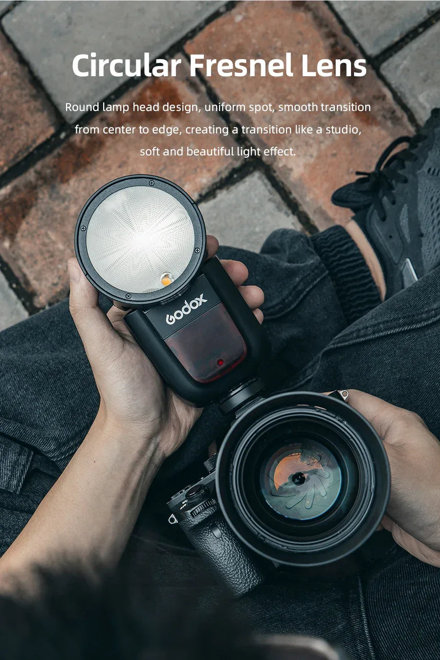 GODOX V1 Camera Flash TTL HSS Speedlight 1/8000s Li-ion Battery Speedlite Flash for Canon Sony Nikon Fuji Pentax V1C V1S V1N V1F