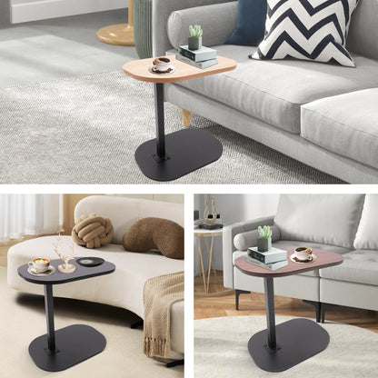 Table d'appoint moderne autoportante en forme de C, petite table basse, table d'appoint réglable en hauteur