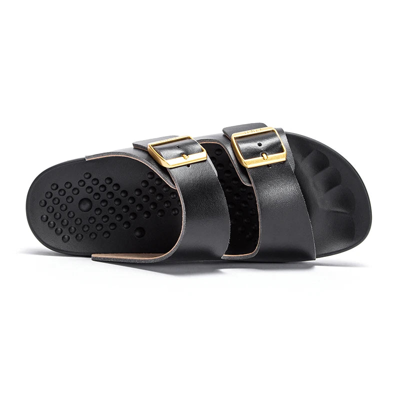 New Summer Beach Soft base massage Slippers Casual Double Buckle Non-slip Clogs Slides Women Men Slip on Flip Flop Shoe