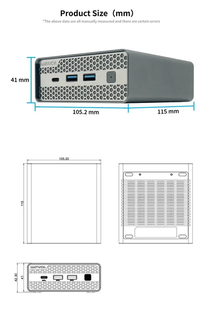 SZBOX M1S Intel N100/N150 MINI PC Windows 11 Pro DDR5 4800MHz 4*M.2 SSD RJ45 4k HD Desktop DIY NAS Host Metal Case Soft Router