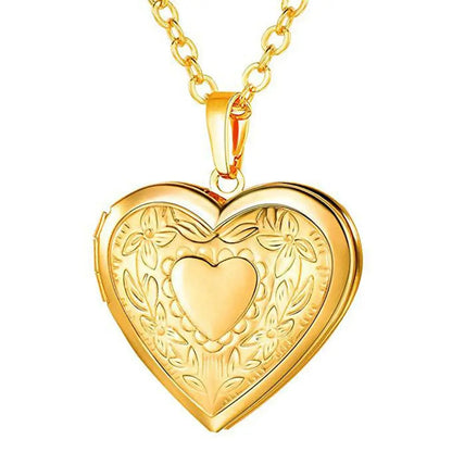 New Love Heart Photo Picture Locket Valentine's Day Gift For Lover Couples Friend Heart Secret Message Pendant Chain Jewelry