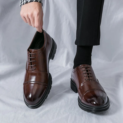 High Quality Brogues Wedding Leather Shoes Men Classic Formal Office Casual Business Shoes Man Social Oxford Men's Dress Shoes