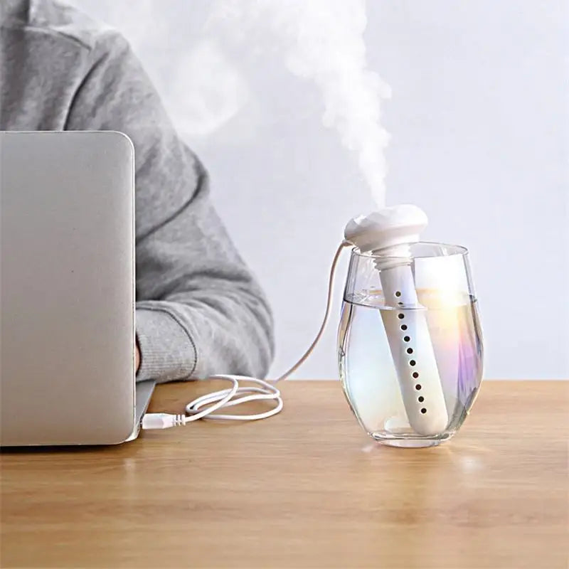 USB Humidifiers Ultrasound Mini Home Air Diffuser Car Purifier Aroma Anion Mist Maker With Romantic LED Lamp Portable Humidifier