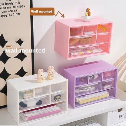Large Capacity Dustproof Multi-layer Desktop Storage Box  Organizing Box Multifunctional Transparent Six Grid Drawer Storage Box