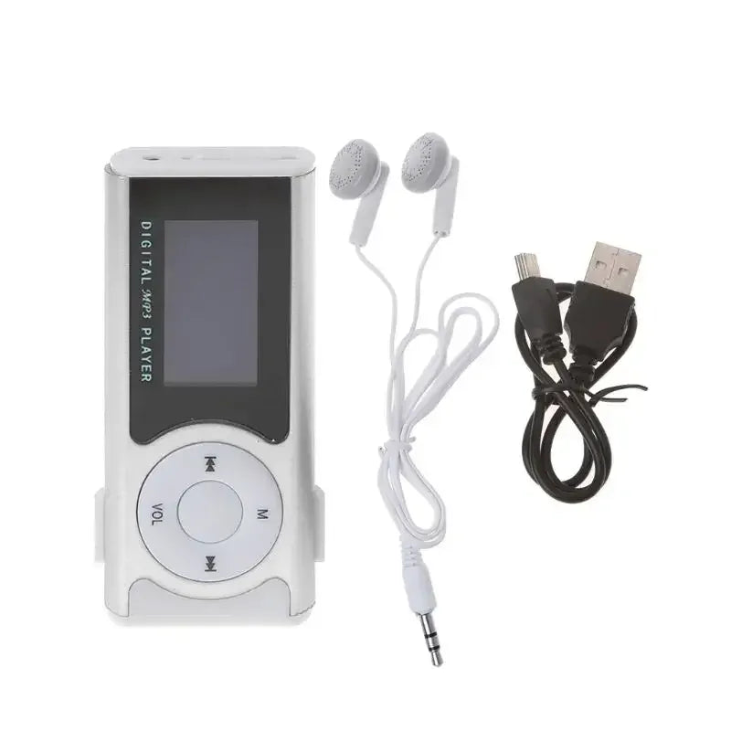 Mini Clip Floral Pattern Music MP3 Player 32GB Card With Micro SD TF Card Clip Design Digital Music Mini USB Cable + Earphone