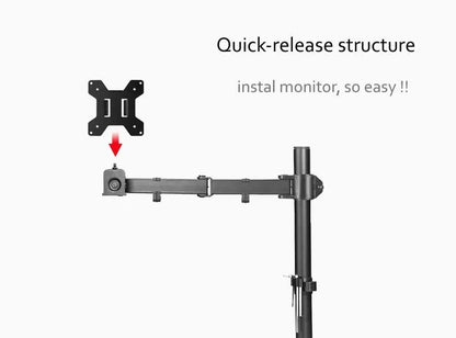 M051 clamp grommet base Full Motion 360 rotate single computer 10"-27" Monitor Holder long arm Monitor Mount Arm 9.9kgs PC stand