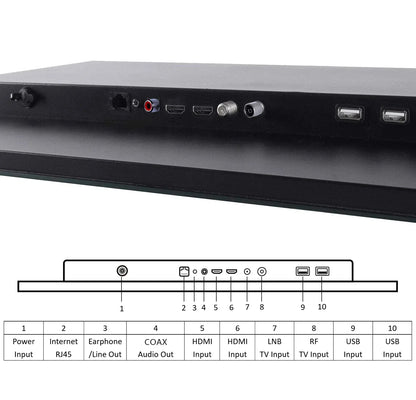 Souria 22.1 inches Smart Black Color Waterproof Bathroom LED TV for Luxury Hotel SPA Kitchen TV Bluetooth Android New