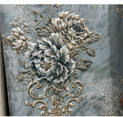 High-end AtmosphereCurations for Living Room American French Large Relief Jacquard Finished European Bedroom Blackout Curtain