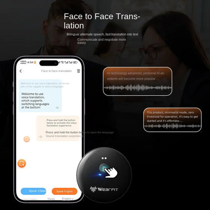 Smart Translating AI 102 Phone Assistant Language Translate Bluetooth Voice Translator Portable Audio Recognition Translation