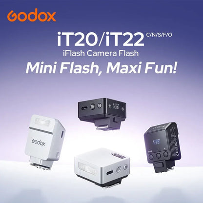 Godox iT20 Mini TTL Auto Camera Flash 1.5S Rapid Recycling Portrable on Camera Flash for Sony Canon Fuji Fuji Ricoh