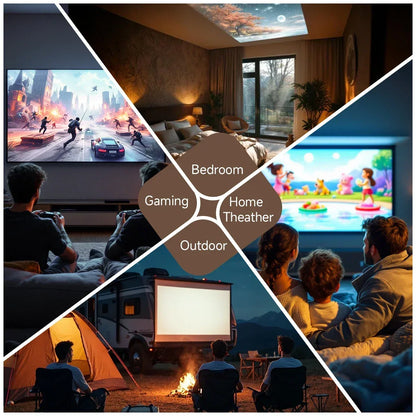 HORLAT Android Projector 1600Ansi Lumens Outdoor 1080P Full HD Beamer 4K Video WiFi Projector 3D Movie Home Theater Game Devices