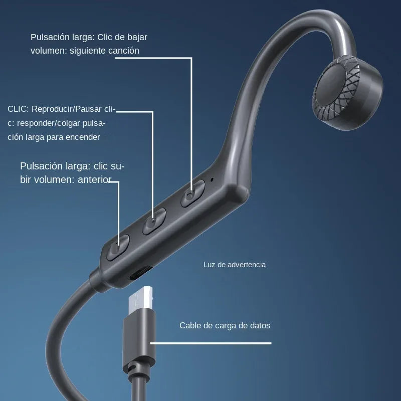 KS-19 Bone Conduction Headphones Bluetooth V5.1 Wireless Headset Sports Neckband Earphones Ear Hook For Workouts Running Driving