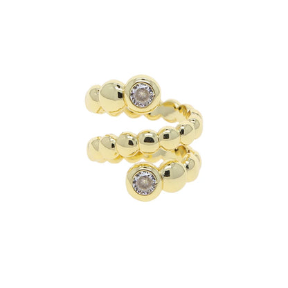 New Arried Geometric Fashion Women Jewelry Set Gold Color Round Ball Bezel Set CZ Bracelet Bangle Rings