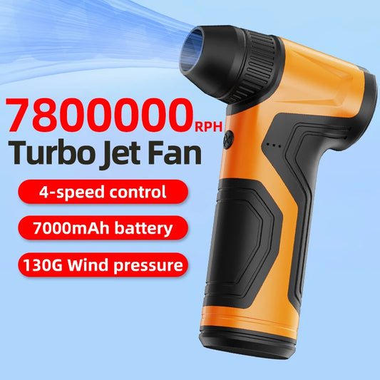 7800000RPH 7000mAh Pocket Dust Blower Mini Turbo Jet Fan Rechargeable 101m/s Turbo Violent Fan Powerful Blower for Cleaning