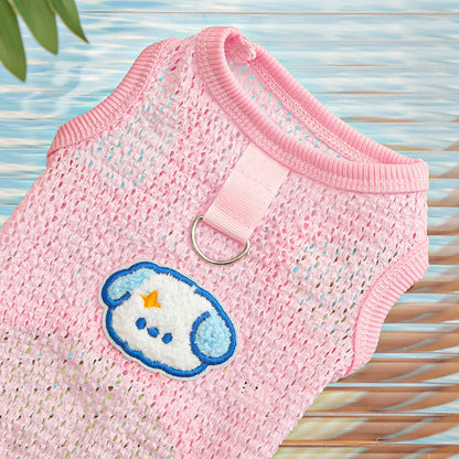 Cute Dog Cooling Vest Solid Breathable Mesh Thin Small Dog Summer Clothes  Bichon Medium Cat T Shirts Clothing Puppy Undershirt