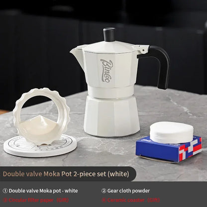 Bincoo Double Valve Moka Pot Coffee Espresso Machine Electric furnace Hand Brewed Coffee Italian Home Outdoor Barista Tools 220V