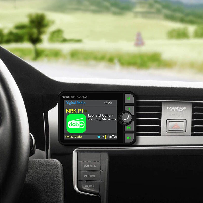 Stereo Digital Broadcast 2.4Inch LCD Color Screen Radio Receiver Bluetooth 5.0 DAB/DAB+ Digital Radio MP3 FM Transmitter for Car