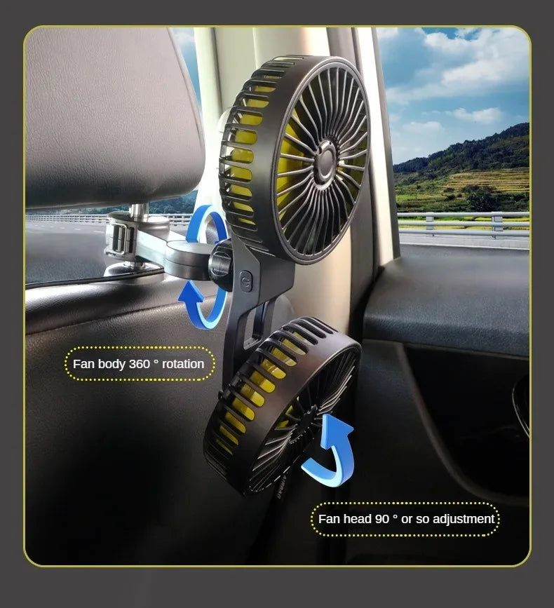 3-speed Car Fan Rear Seat Ventilador USB Freshener Air Conditioner Climatiseur Ventilateur Voiture Ventilatore Auto Cooler