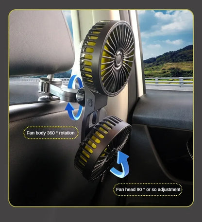 3-speed Car Fan Rear Seat Ventilador USB Freshener Air Conditioner Climatiseur Ventilateur Voiture Ventilatore Auto Cooler