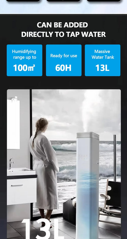 2025 New 13L Smart Humidifier with Warm Mist & Cool Mist Dual Mode, 360° Nozzle Energy Saving, Easy Clean for Home Office