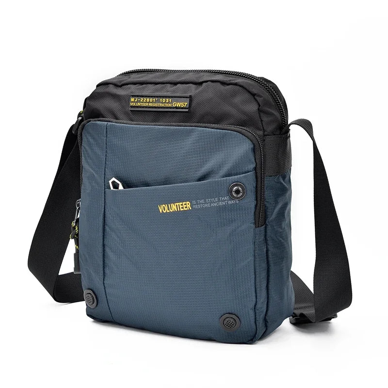 VOLUNTEER Shoulder Bag for Men New Light Weight Commuter Fashion Oxford Cloth Versatile Solid Phone Crossbody Bags Man 1698-08
