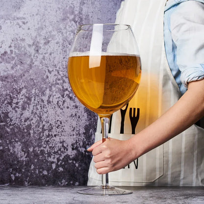 Extra Large 3000ML 106 Oz Giant Wine Glass And Beer Mug Combo for Whiskey Parties Birthdays Weddings - Liquor Glass