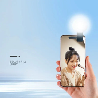 Mobile Phone LED Selfie Ring Light Portable Mini Durable Practical Three Stop Dimming Circle Photography Clip Fill Light