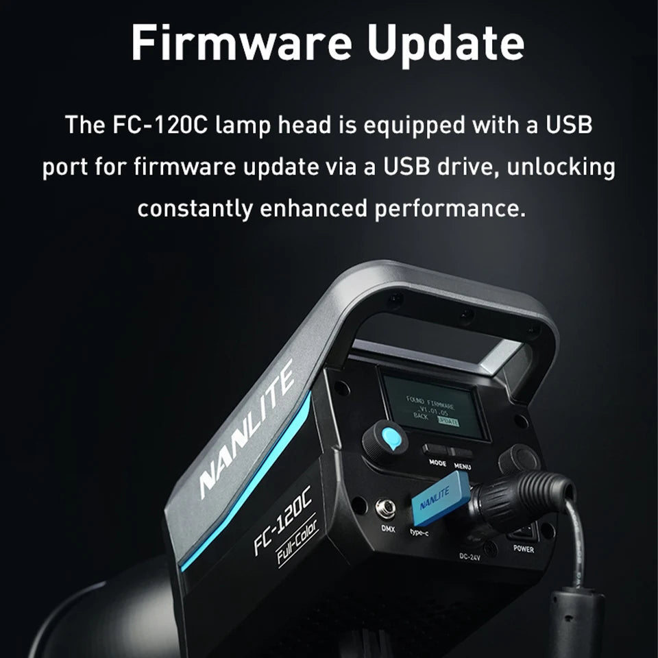 Nanlite FC-120C RGBW Full-color 145W 2700K-7500K Professional Photography Fill Light for Video Studio Outdoor Live Stream Shoot