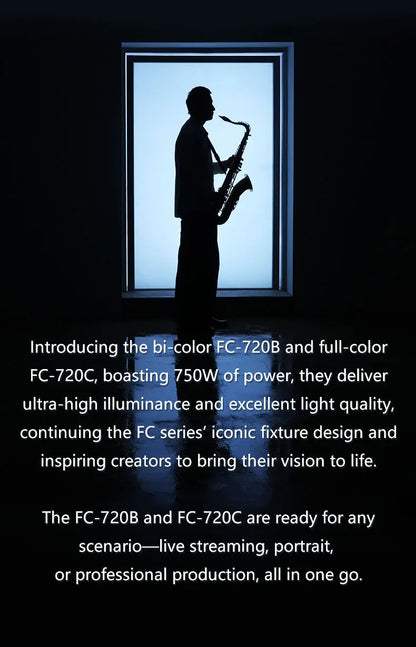 Nanlite FC-720B FC-720C Bowens Mount Video COB Fill Lighting Smart APP Control Bi-color / RGB 2 Version Available for Filmmaking