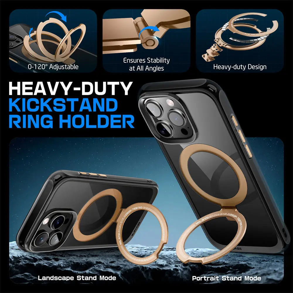 SUPCASE For iPhone 16 Pro Max Case with Camera Control Capture Button UB Mag Stand Series Slim Clear Magnetic Phone Case