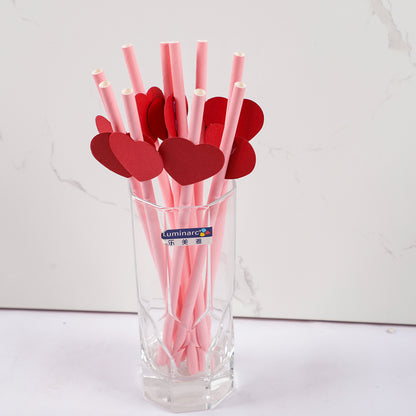 6Pcs Red/White Anniversary Heart Love Spiral Swirl Hanging Garland Balloon Straws for Valentine's Day Wedding Party Decorations