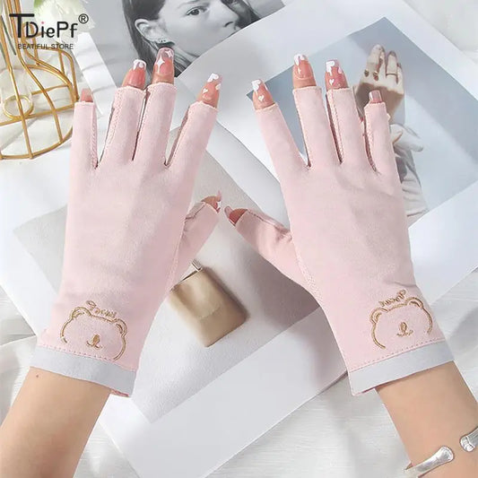 1 Pair Anti UV Nail Gloves UV Gel Shield Glove Fingerless Manicure Nail Art Tools LED Lamp Nails Dryer Radiation Hand nail tools