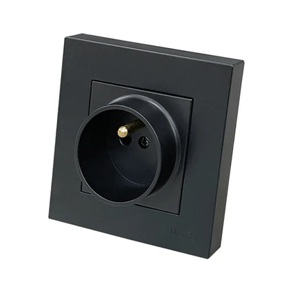 Black 250V With Ground Paint Plastic Plugs Socket AC EU Standard Flame Retardant Electrical Outlets Classic Wall Embedded Socket