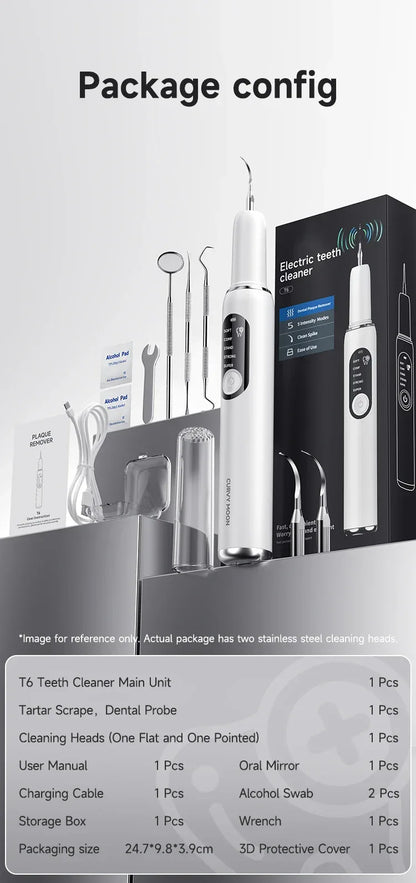 Ultrasonic Electric Dental Scaler High Frequency Vibrating Teeth Cleaner Plaque Calculus Tartar Stains Remover 5 modes with LED