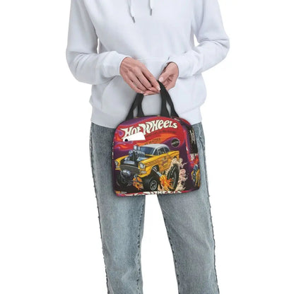 Custom Hot Wheels For Fans Thermal Insulated Lunch Bag Cartoon Sport Car Portable Lunch Container Travel Multifunction Food Box
